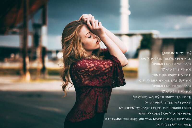 Woman in Red Lace Top — Dramatic