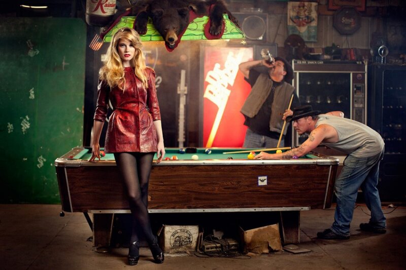 Woman in Red Leather Dress — Dramatic