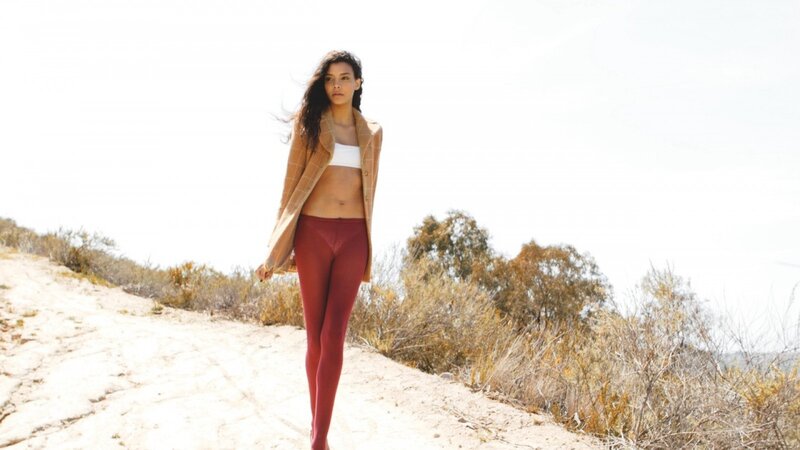 Woman in Red Leggings — Serene, Afternoon