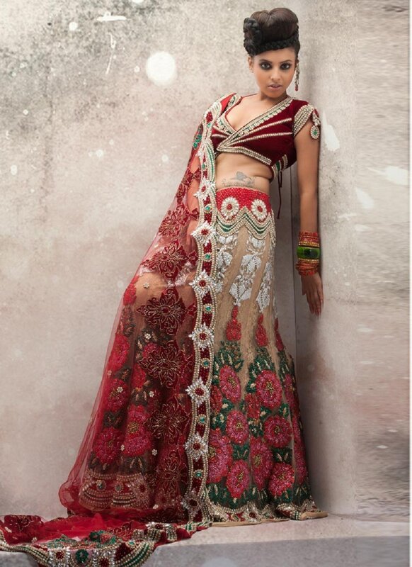 woman in red lehenga