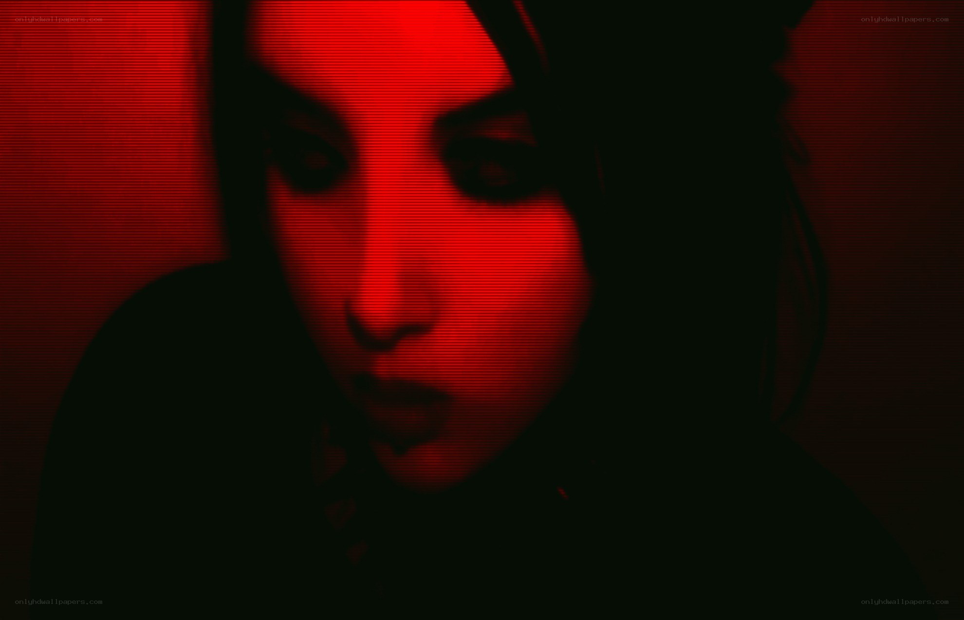 woman in red light