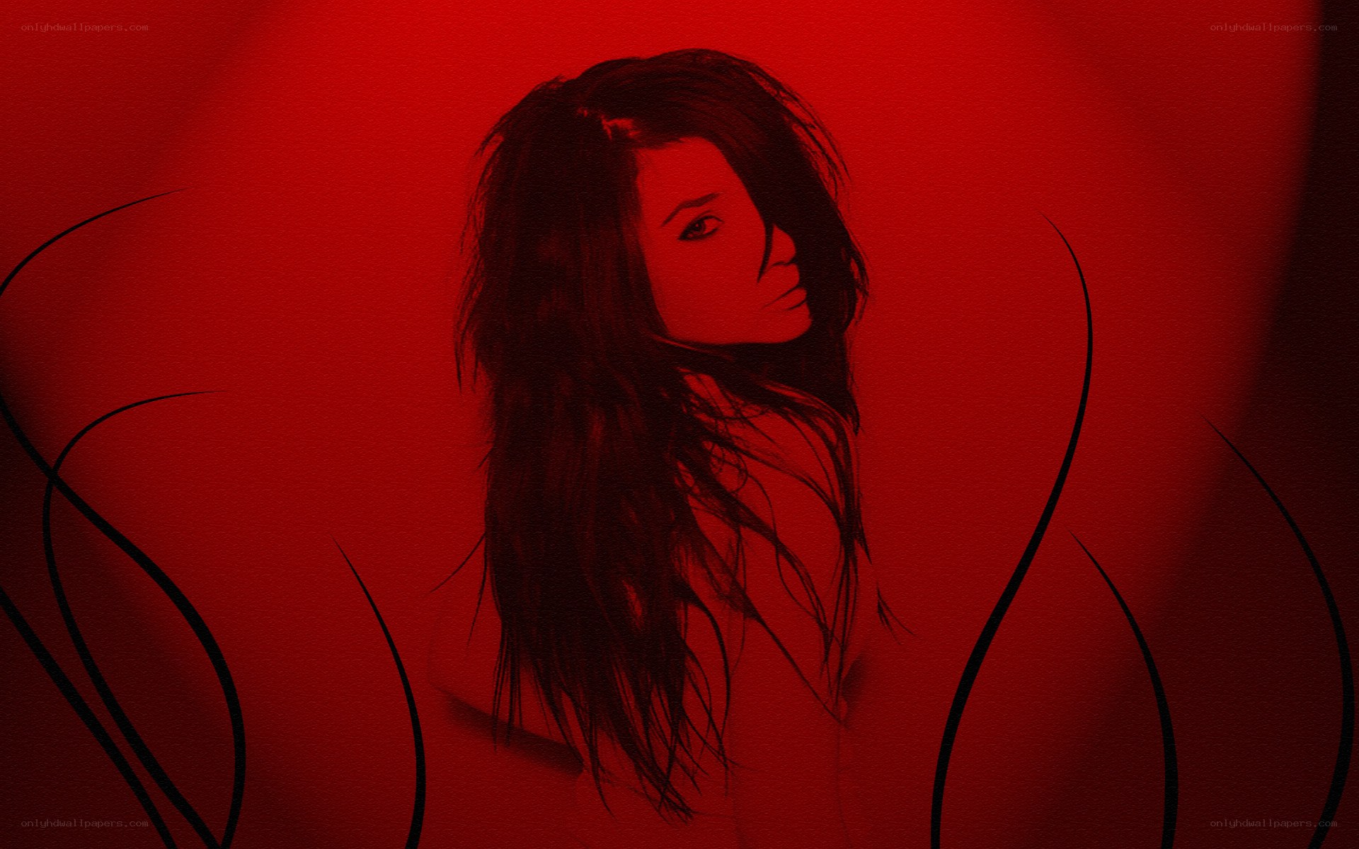 woman in red light