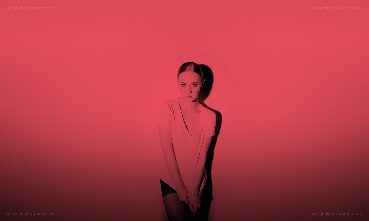 woman in red light