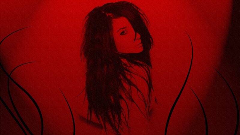 woman in red light