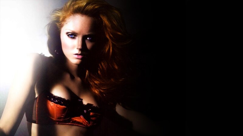 woman in red lingerie