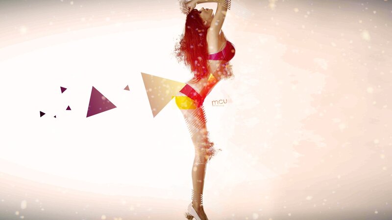 woman in red lingerie dancing