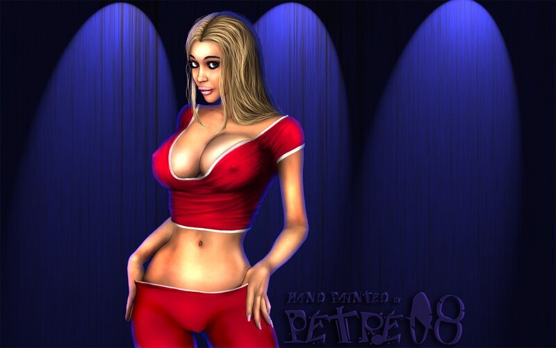 woman in red outfit