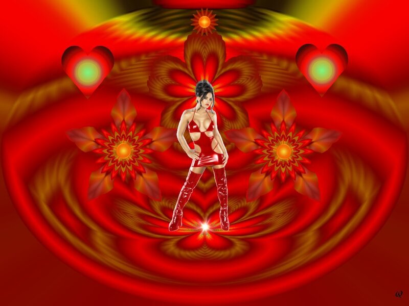 Woman in Red Outfit — Vibrant