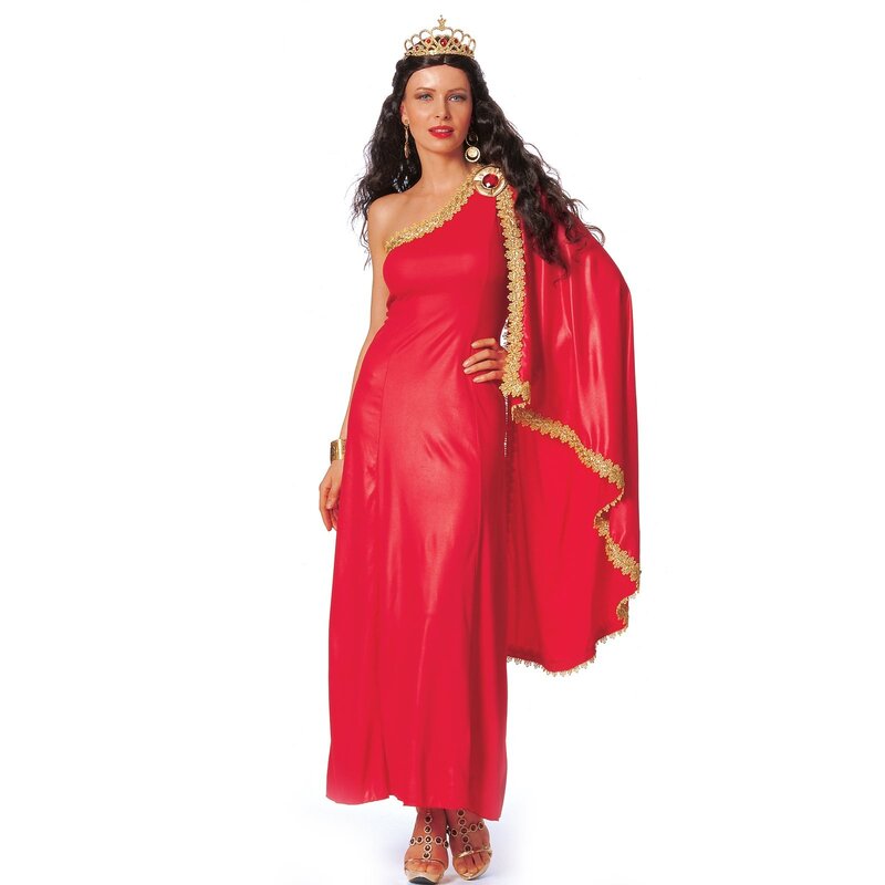 woman in red queen costume