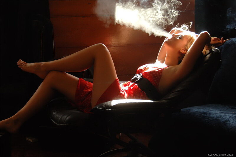 woman in red reclining