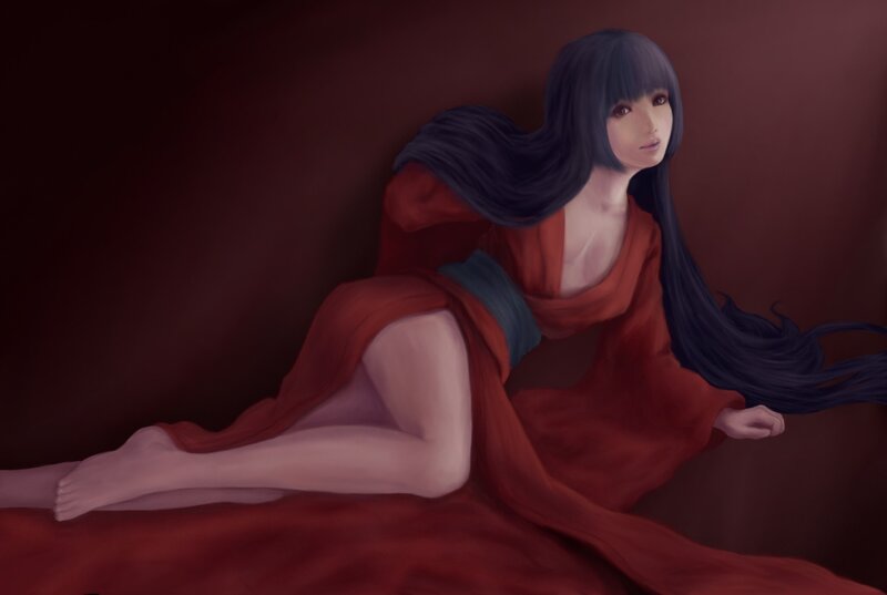 woman in red robe