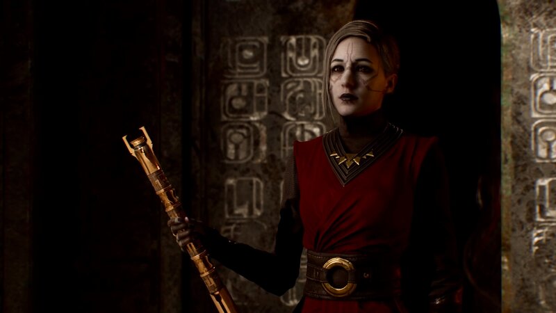 Woman in Red Robe — Dramatic, 3d Render