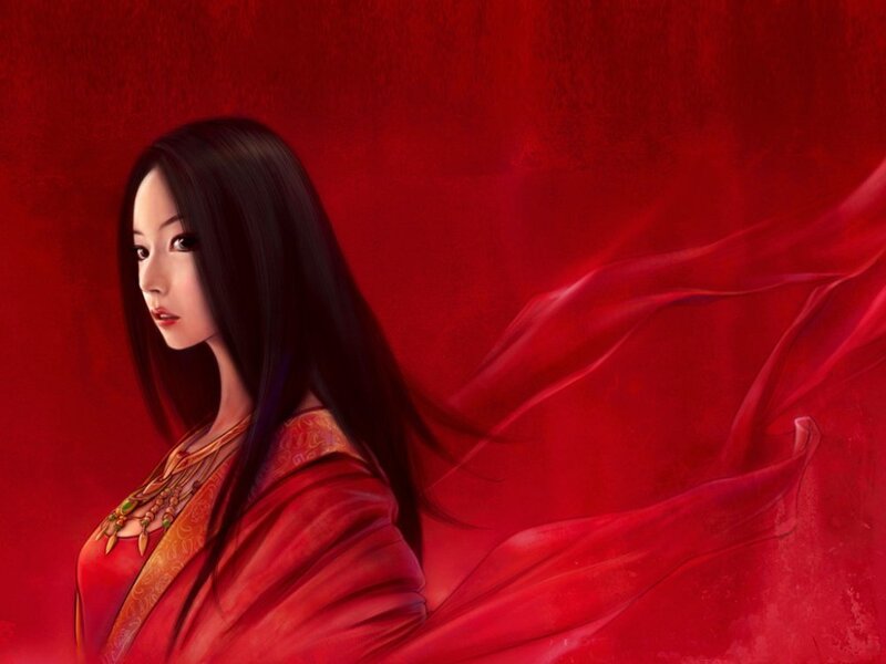 Woman in Red Robe — Dramatic, Digital Art