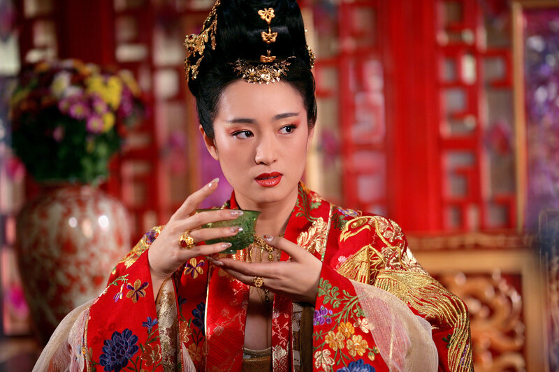 Woman in Red Robe — Dramatic, Photograph, Traditional Dress