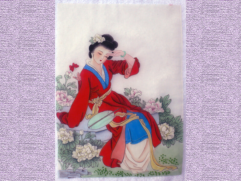 Woman in Red Robe — Serene, Illustration