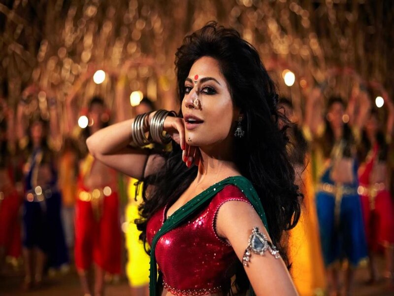 Woman in Red Sari Dancing — Dramatic