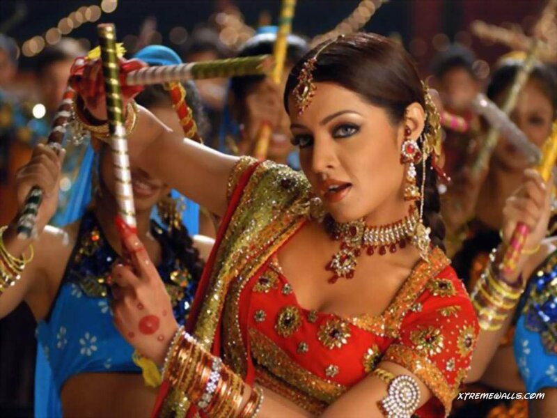 Woman in Red Sari Dancing — Festive, Night