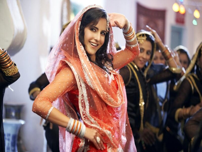 Woman in Red Sari Dancing — Joyful