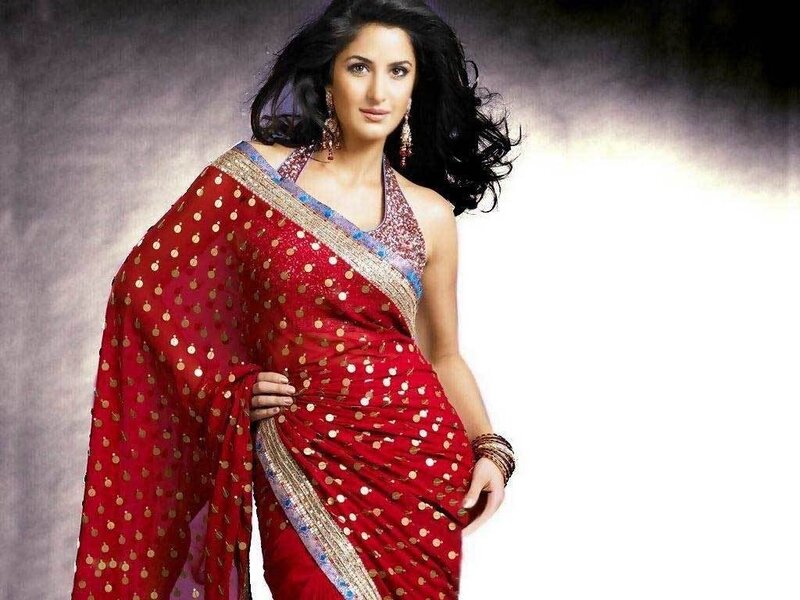 Woman in Red Sari — Dramatic, Photograph, Saree, Earrings