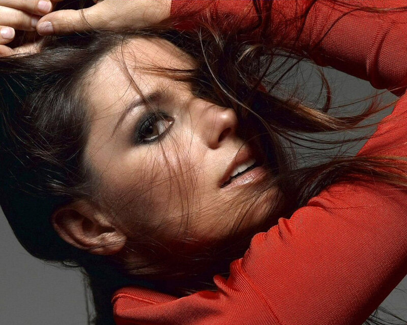 Woman in Red Shirt — Dramatic, Photograph, Hair