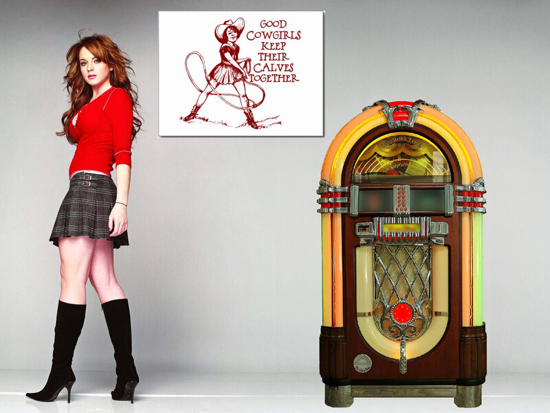 Woman in Red Shirt — Neutral, Photograph, Jukebox