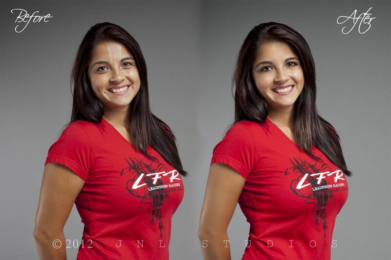Woman in Red Shirt — Neutral, Photograph, Red T-shirt, Smile