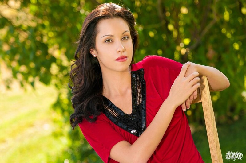 Woman in Red Shirt — Serene, Afternoon