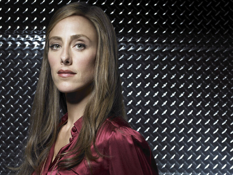 Woman in Red Shirt — Serious, Photograph
