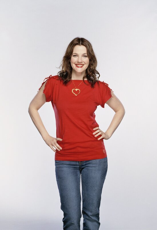 woman in red shirt smiling