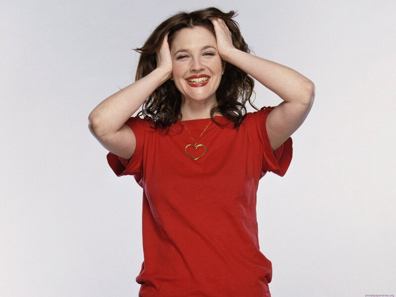 woman in red shirt smiling