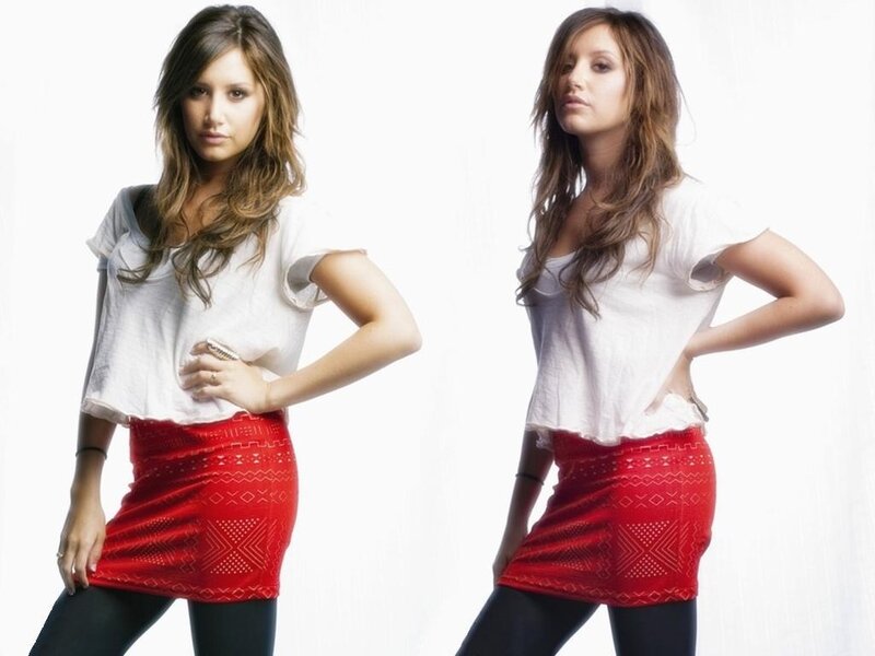 Woman in Red Skirt — White
