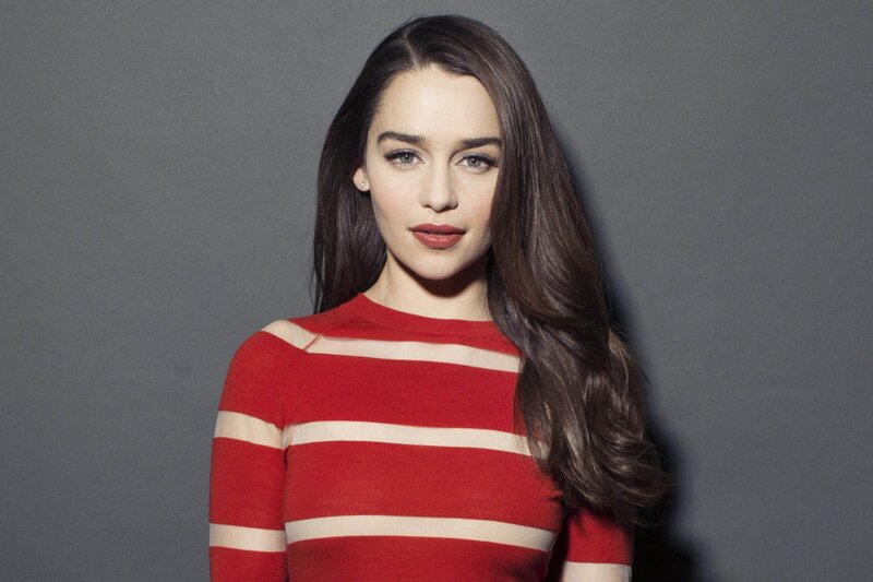 Woman in red striped sweater