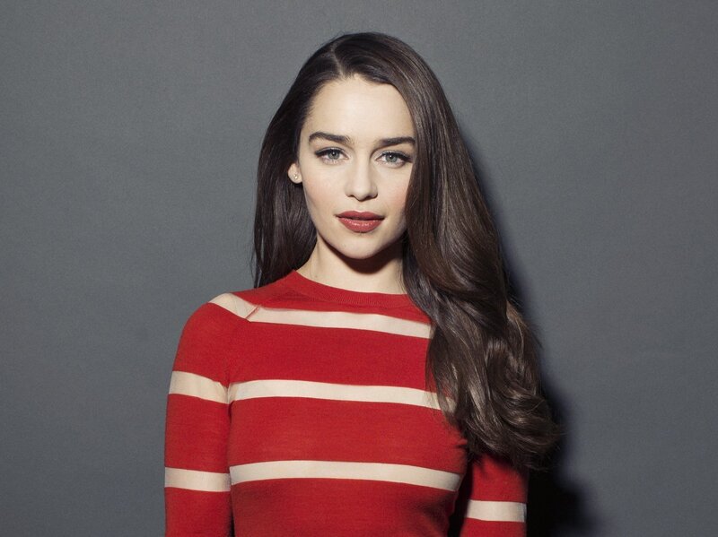 woman in red striped sweater