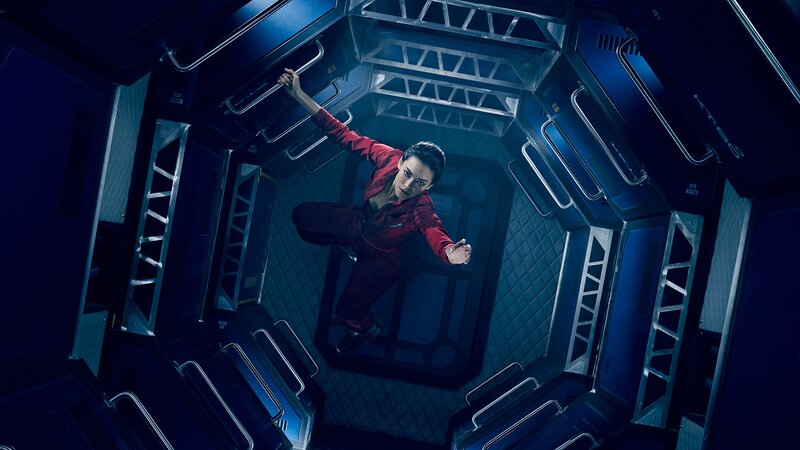 Woman in Red Suit — Blue