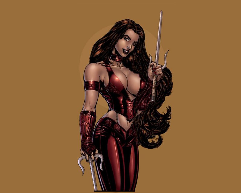 Woman in Red Suit — Confident, Comic