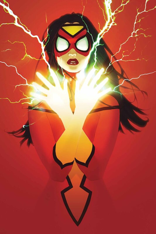 Woman in Red Suit — Dramatic, Comic, Lightning