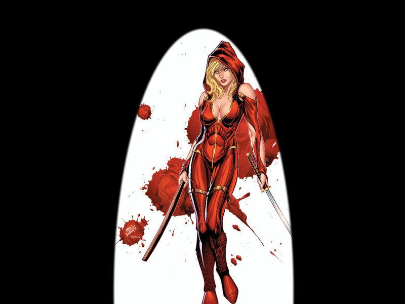 Woman in Red Suit — Dramatic, Comic