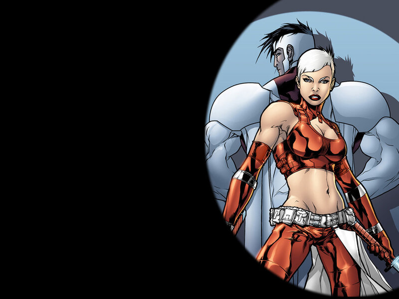 Woman in Red Suit — Dramatic, Illustration