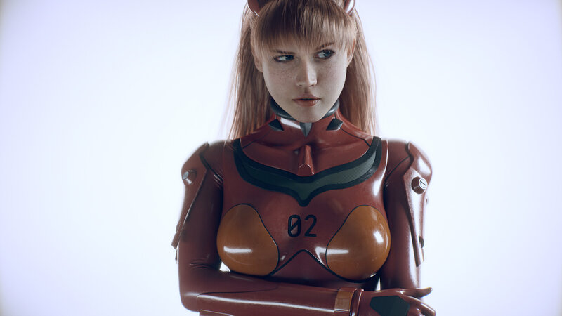 Woman in Red Suit — Neutral, 3d Render