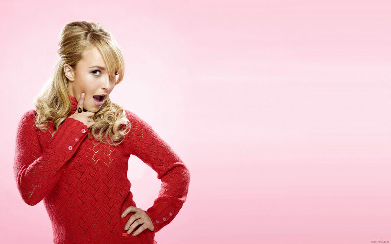 woman in red sweater