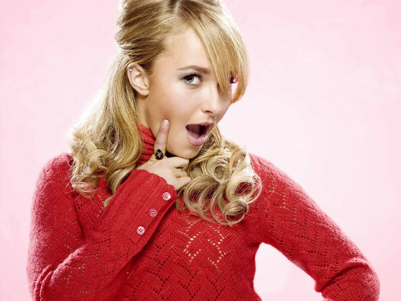 woman in red sweater