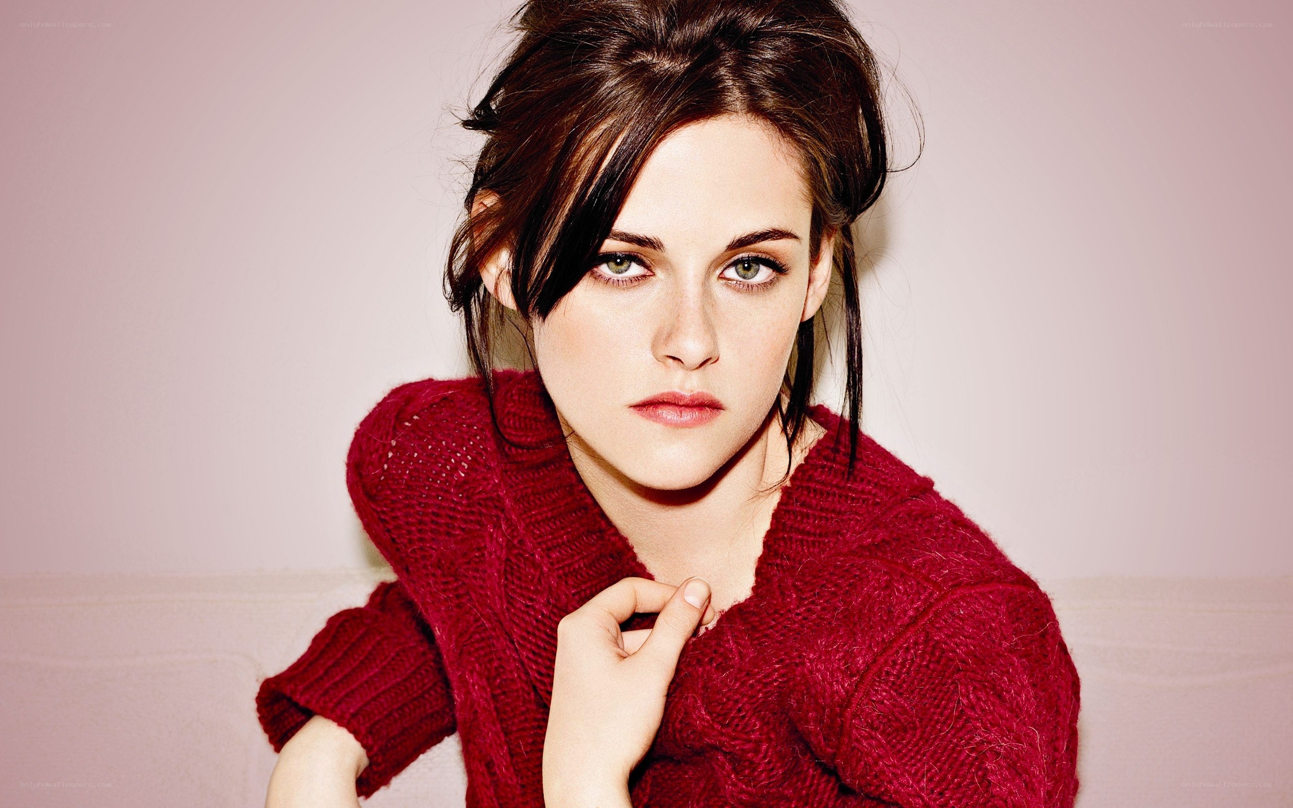 woman in red sweater
