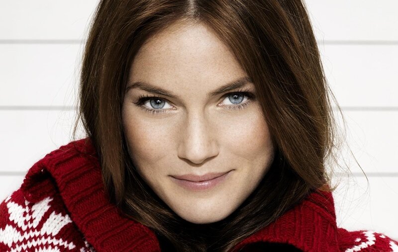 woman in red sweater