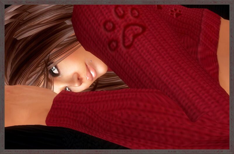 woman in red sweater