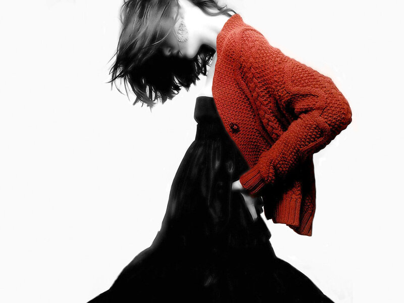 Woman in Red Sweater — Dramatic