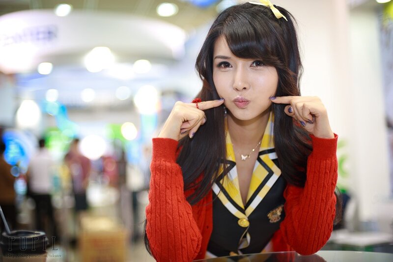 Woman in Red Sweater — Playful, Photograph, Necklace