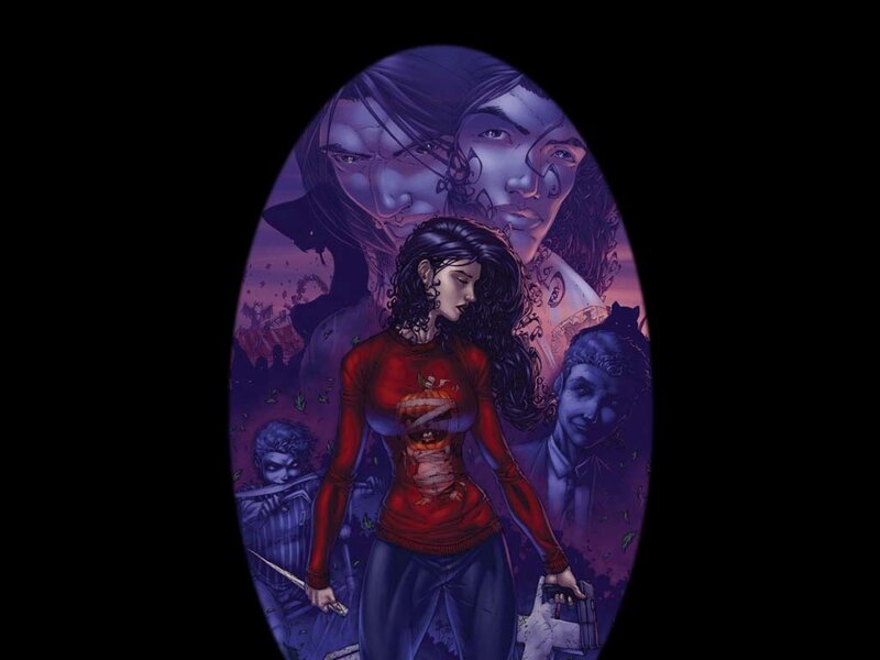Woman in Red Sweater — Purple