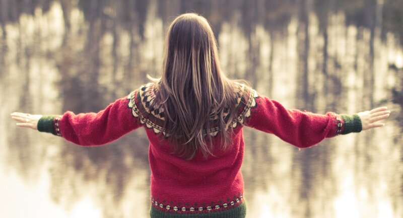 Woman in Red Sweater — Serene