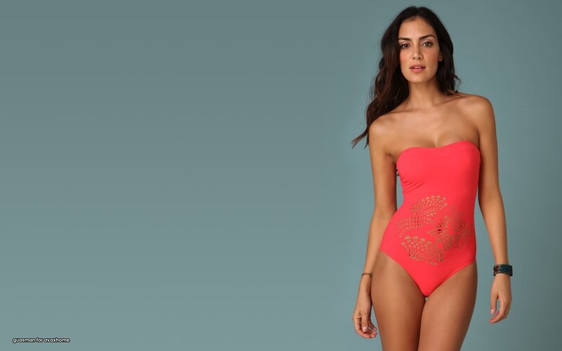 woman in red swimsuit