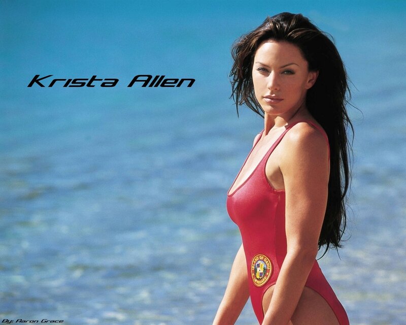 Woman in Red Swimsuit — Blue, Calm, Afternoon